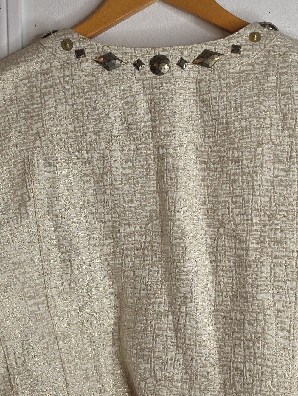 Ruby Rd. Cream Textured Embellished Blazer - Picture 9 of 10
